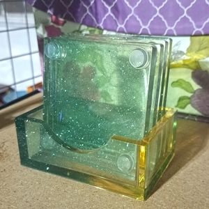 HandmadeTeal Sparkle Coasters
